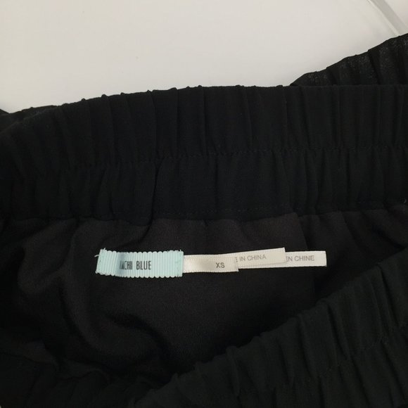 Kimchi Blue black sheer pleated high low faux wrap chiffon skirt XS - Picture 5 of 5